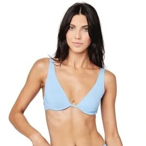 NWT L*Space Light Blue Alana Bikini Top